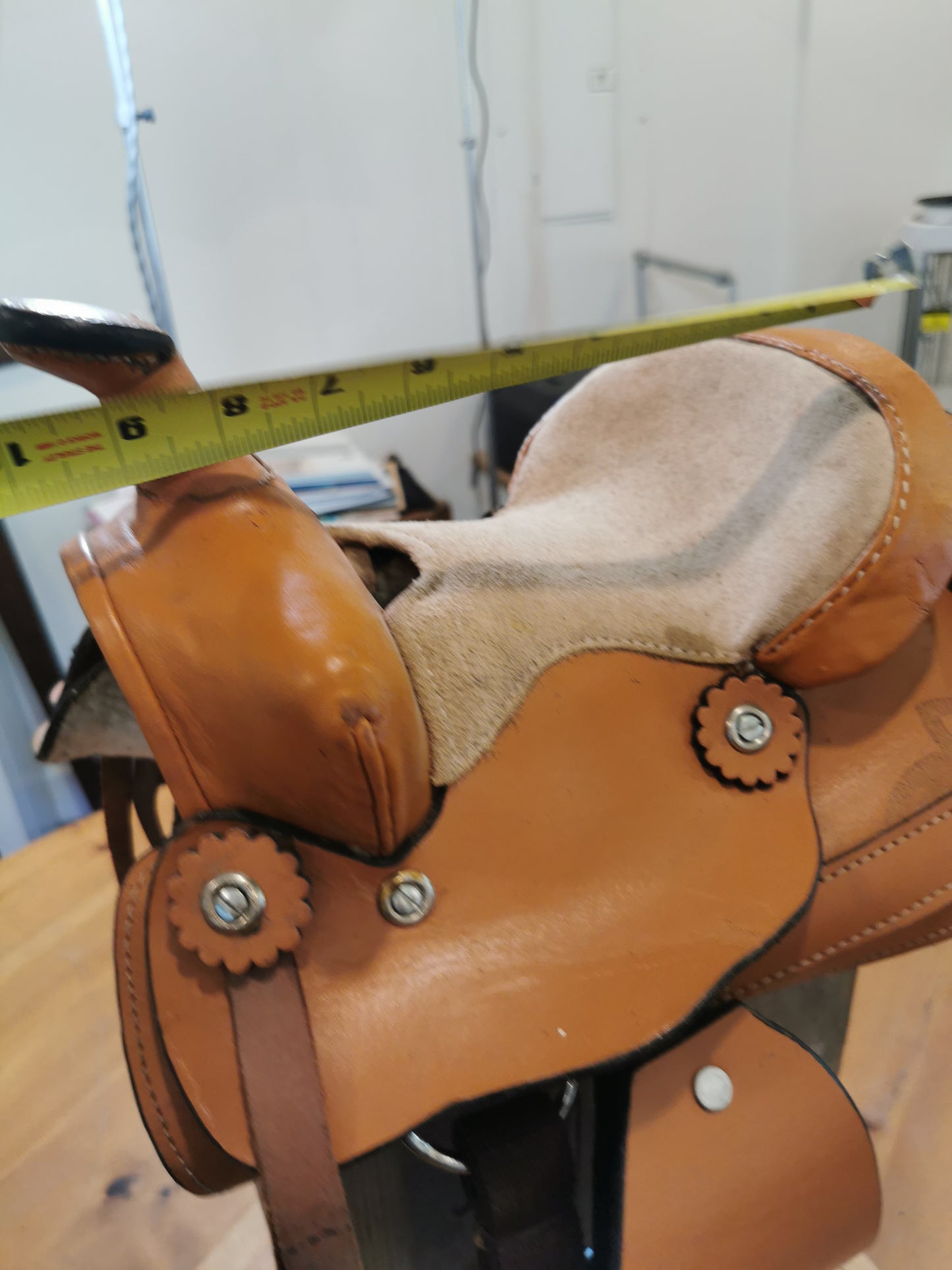 SAMPLE SALE - Buy 1 pc - 8" Leather Western Show Saddle for Ponies & Minis