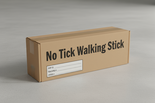No-Tick Walking Stick product box ready for shipping